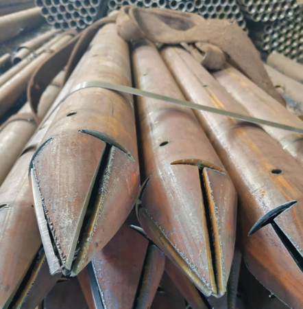 秦皇岛出尖打孔加工无缝注浆钢花管注浆管厂家